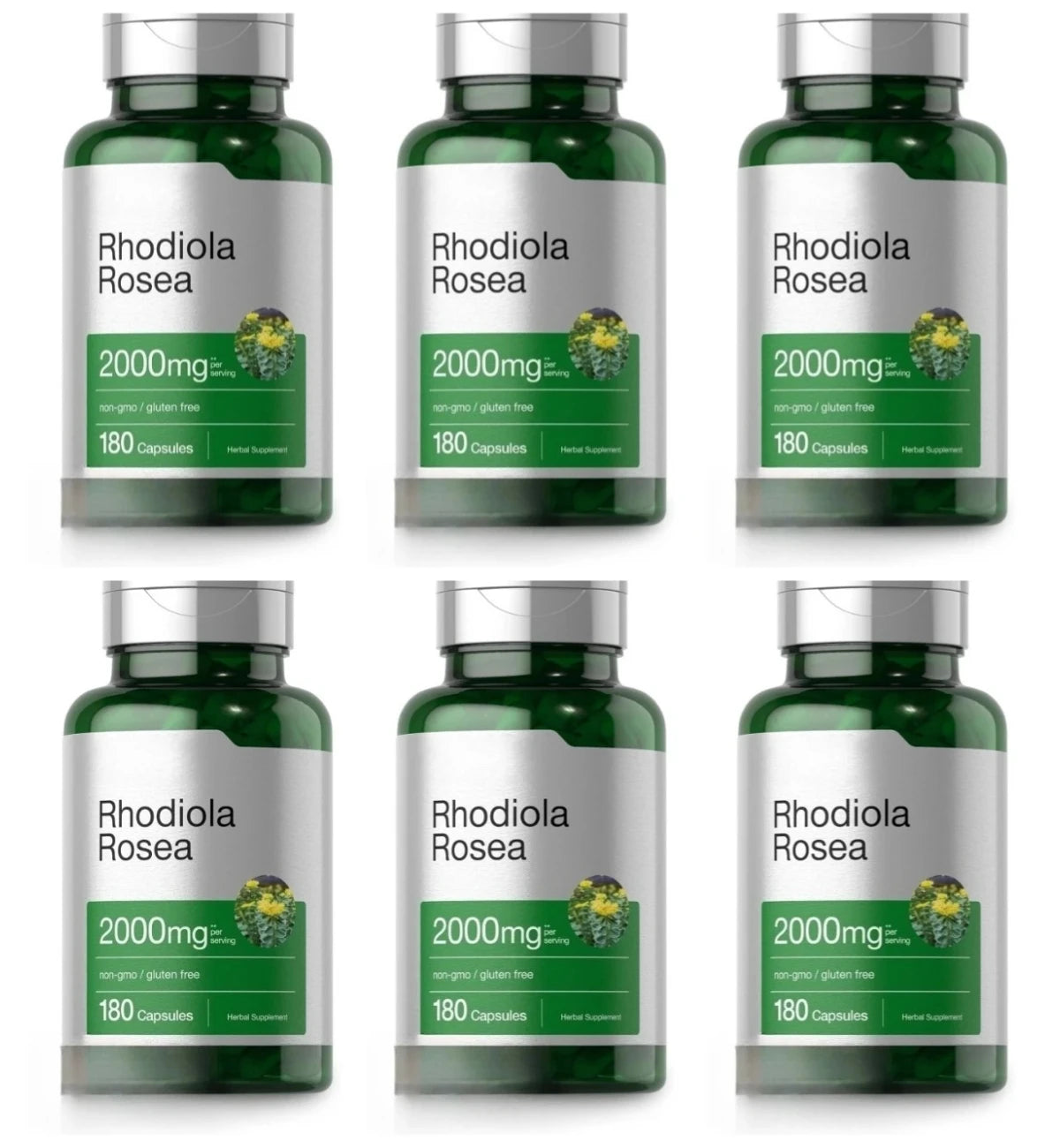 Rhodiola Rosea Capsules 180 Pieces Emotional Relief and Immune Health Support — 2000mg Rhodiola Rosea Root 5:1 Plant Extract