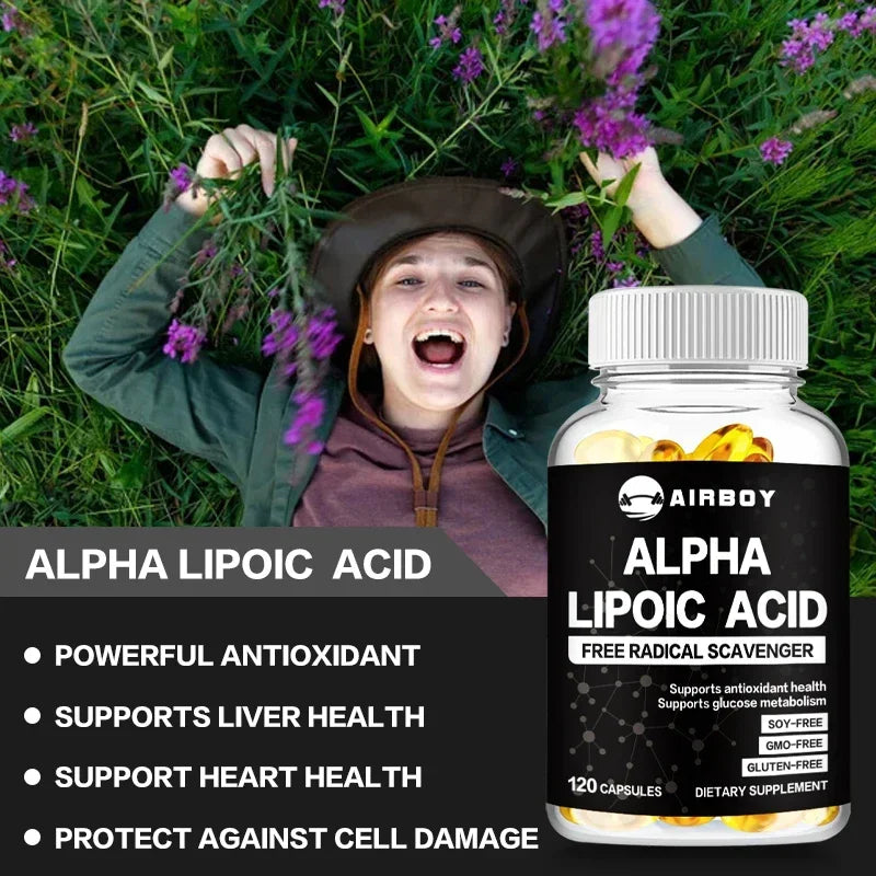 Alpha Lipoic Acid Softgels - Supports Nervous System Health, Powerful Antioxidant, Promotes Metabolism, Healthy Aging