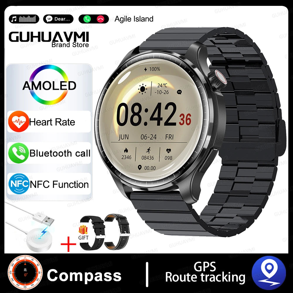2026New NFC Luxury Smart Watches Bluetooth Call Voice Assistant Women Watch Health Monitor Sports Smartwatch Men For Android IOS