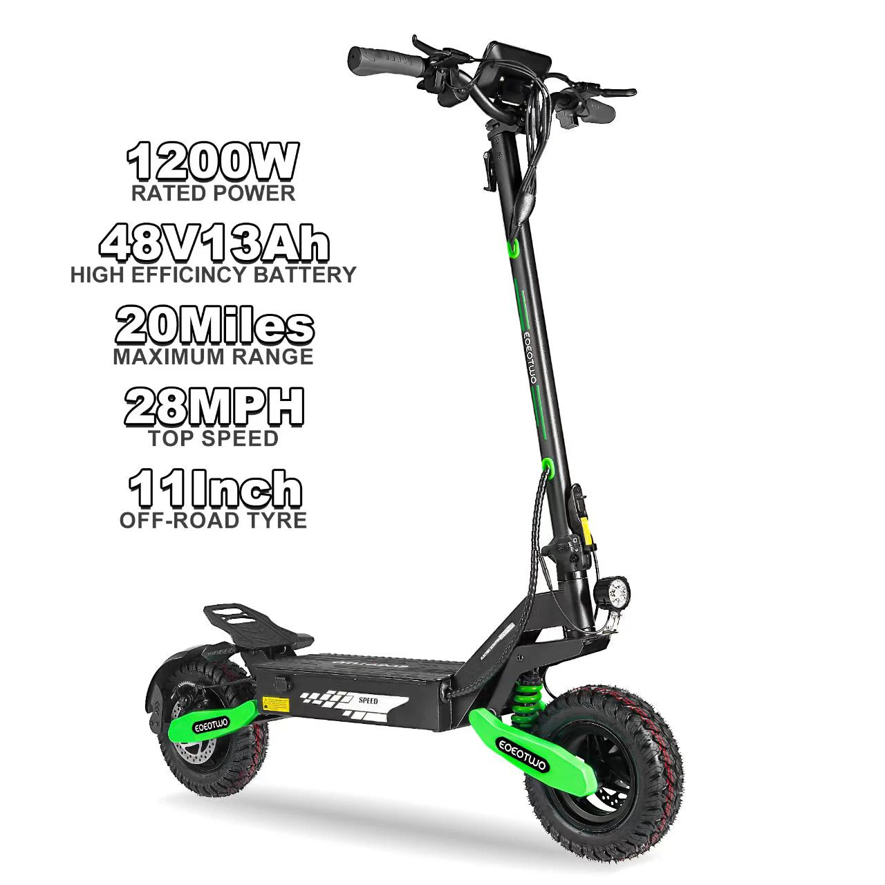 EOEOTWO 1200W Off Road Electric Scooter For Adults 48V