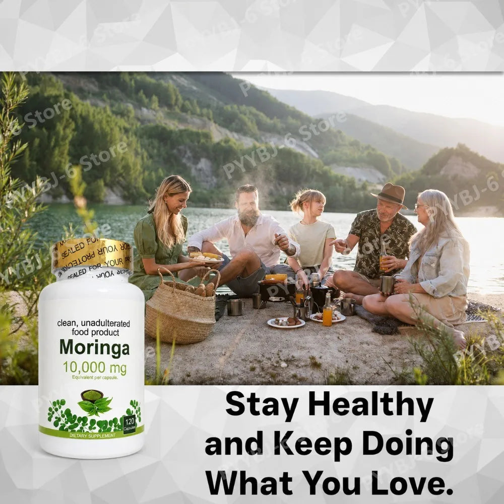 Moringa Capsules120 Count High Potency Moringa Leaf Extract Supplement Supports Energy Vitality Antioxidant & Immune Health