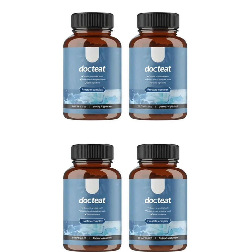 Docteat Prostate Complex Capsules Support Prostate Health and Urine Flow with Herbal Saw Palmetto and Pygeum, 60 Capsules