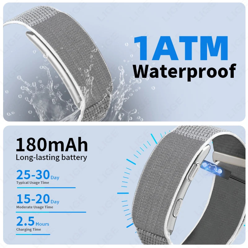 LIGE New ECG+PPG Health Smart Bracelet Uric Acid Blood Lipid Blood Oxygen Pressure Body Temperature Men Women Sports Smartwatch