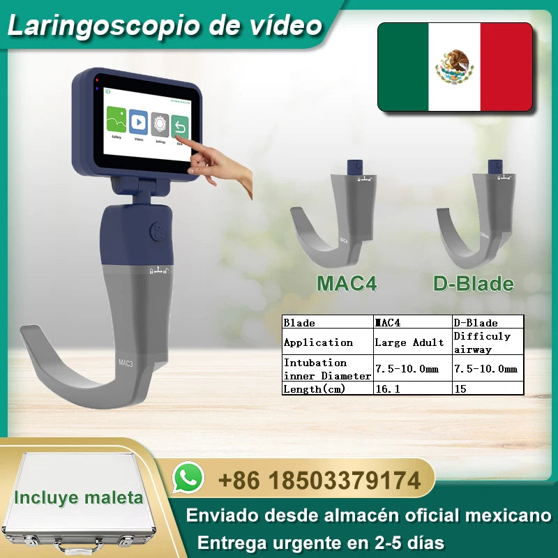 Core-Ray HD Touch Screen Anesthesia Video Laryngoscope With Six Blade Options