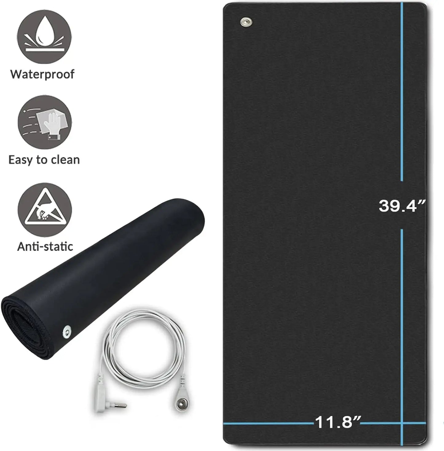 MAXSHARER Grounding Rubber Leather Mat Earthing Sleep Desk Pad