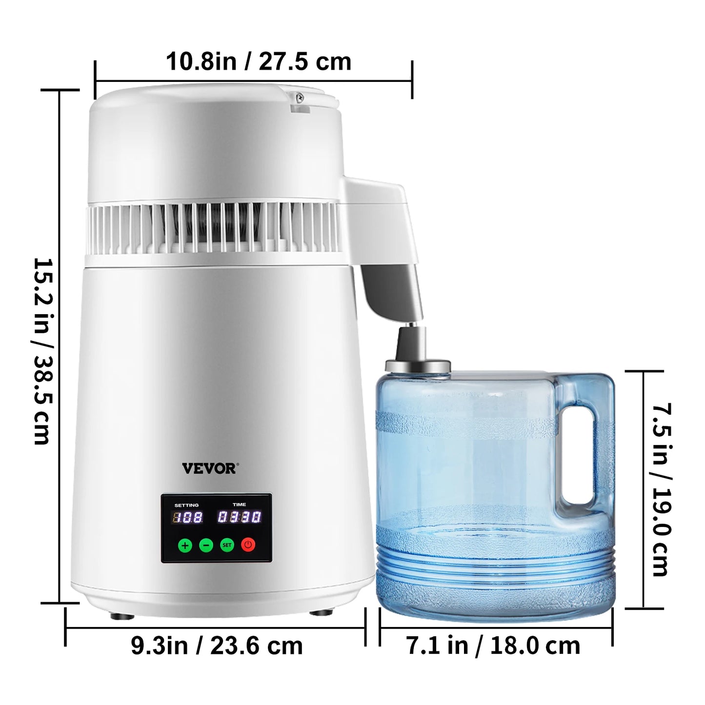 SucceBuy 4L Water Distiller Purifier With 1L/H Distilling
