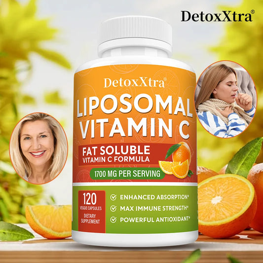 Liposomal Vitamin C 1700mg, High Absorption, Powerful Antioxidant, Supports Collagen Production, Immune & Skin Health