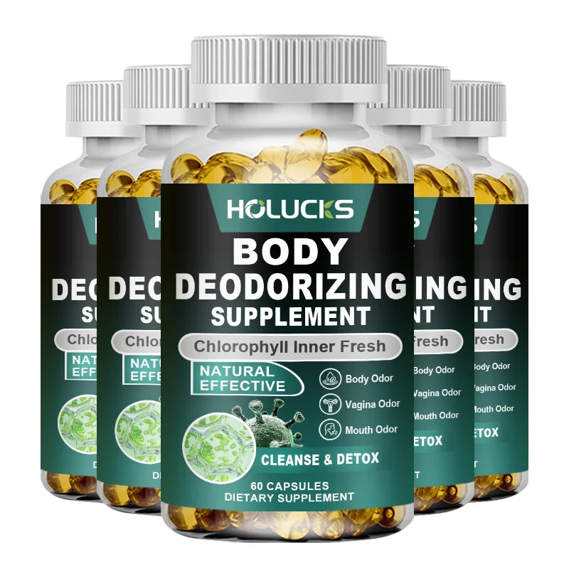 Chlorophyll Capsules Supplement, Body Deodorizing & Internal Cleanse, Support Digestion, Gut & Skin Health, Energy Boost
