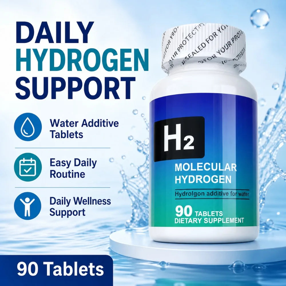 Molecular Hydrogen Tablets H2 Magnesium 80mg Antioxidant Energy Brain Health Unflavored Non GMO 90 Tablets Dietary Supplement
