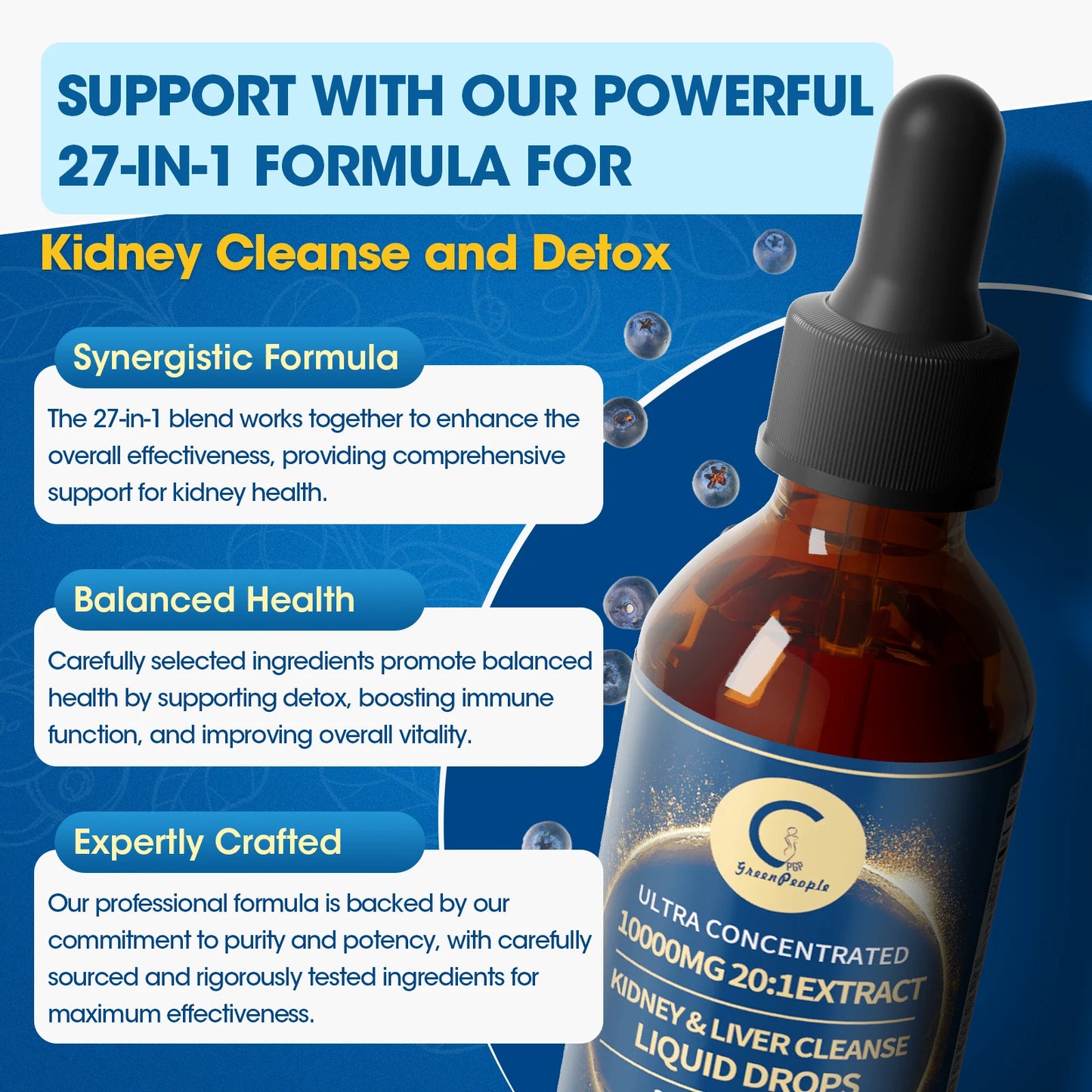 GP Greenpeople Kidney & Liver Cleanse Liquid Drop Milk Thistle & Artichoke Support Prostate and Bladder Health Liver Detox