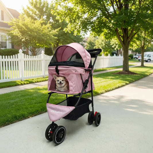 CHIHUAHUA Foldable Pet Stroller For Cats And Small Dogs Portable