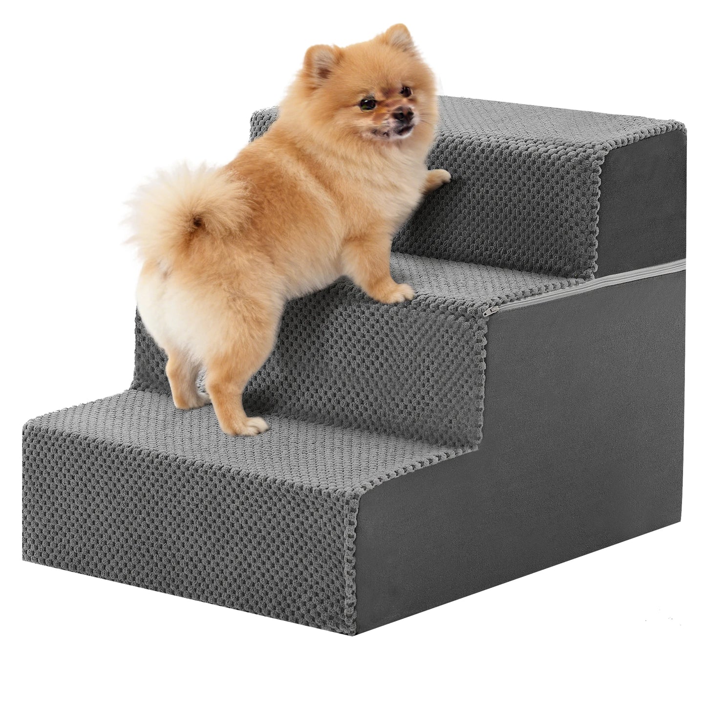 3 To 5 Step Right Angled Foam Dog Stairs Ramp For Small Dogs