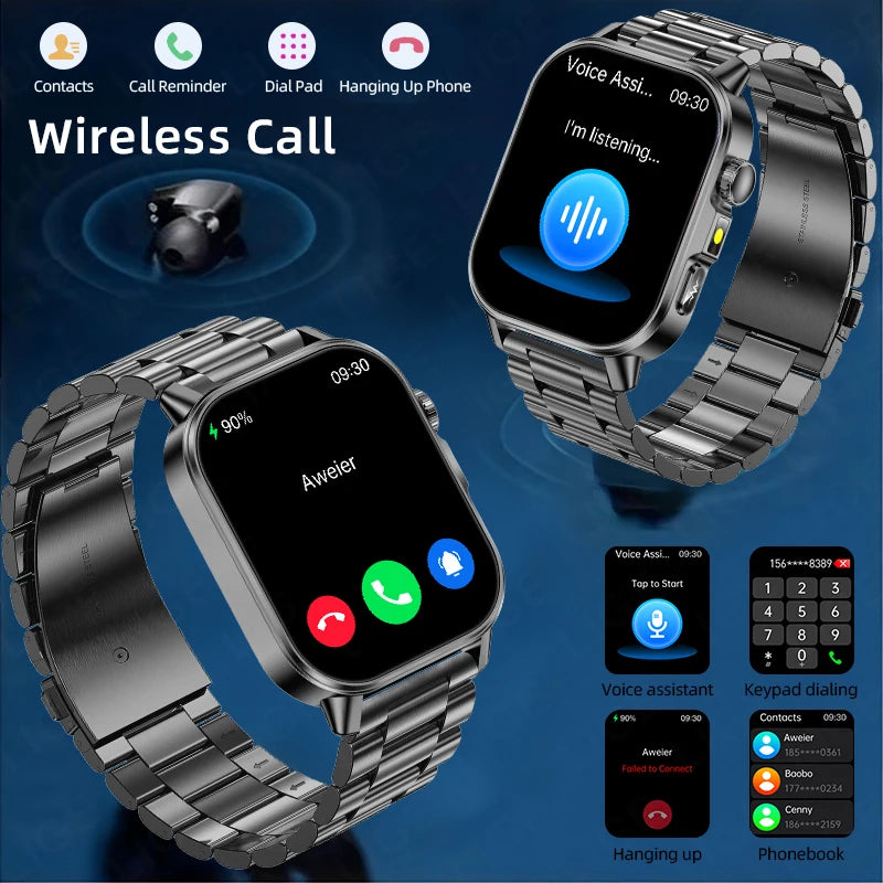 LIGE New ECG+PPG Smart Watch Blood Fat Uric Acid Blood Pressure Body Temperature Bluetooth Call Men Women Health Smartwatch 2026