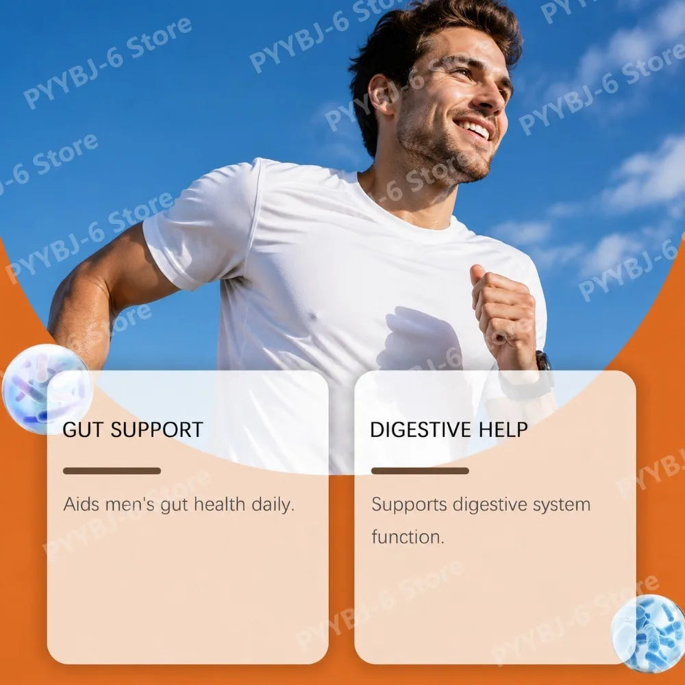 Docteat Peachy Clean Men's Digestive Health Gummies Prebiotic & Probiotic Blend Peach Flavor 60 Gummies Dietary Supplement