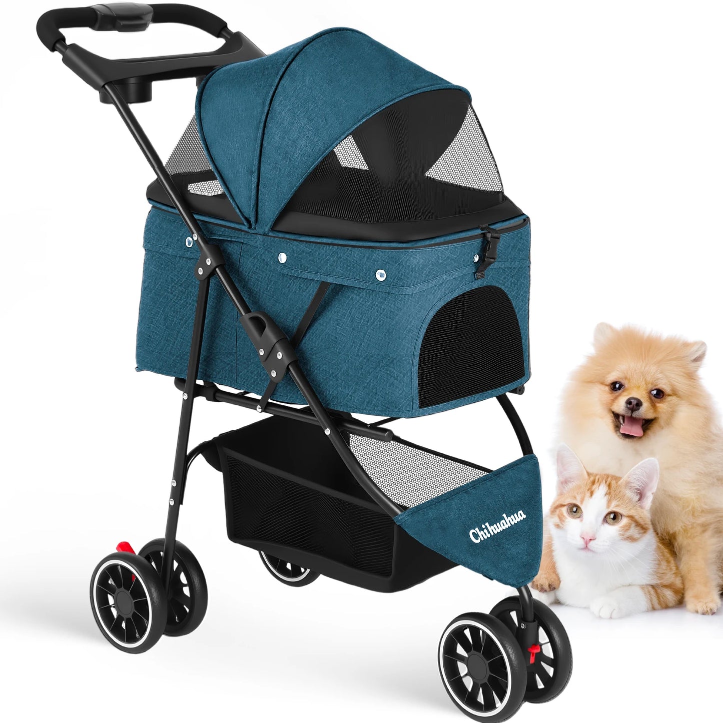 CHIHUAHUA Foldable Pet Stroller For Cats And Small Dogs Portable
