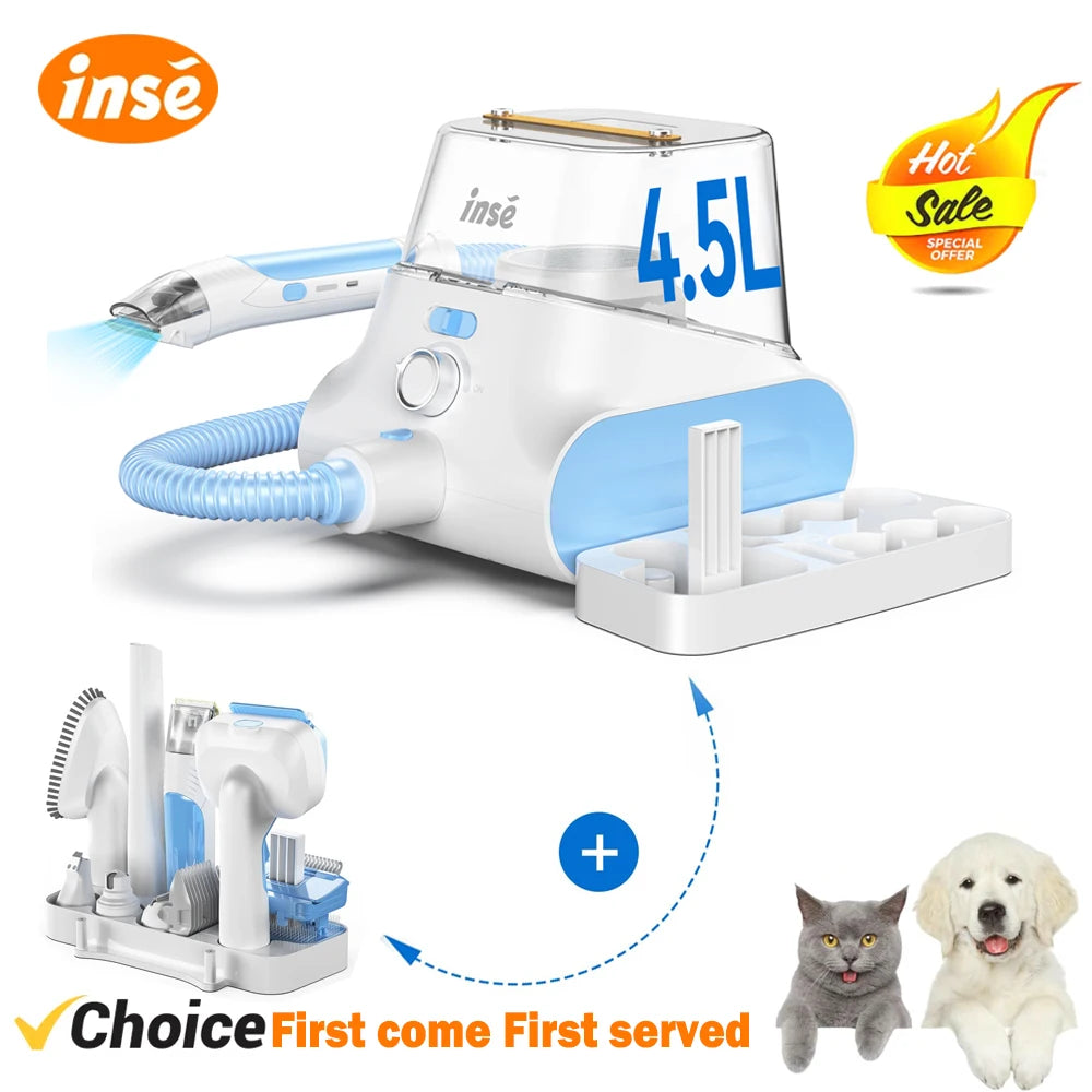 INSE P30 Pet Grooming Vacuum Ultra Quiet Hair Clipper Kit