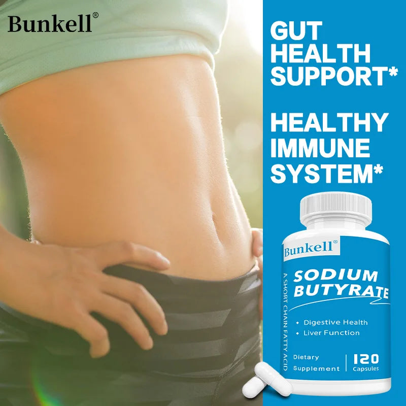 Sodium Butyrate Capsules - Postbiotic for Gut Health, Digestive Support, Bloat, Gas & Constipation Relief, Gut Wellness