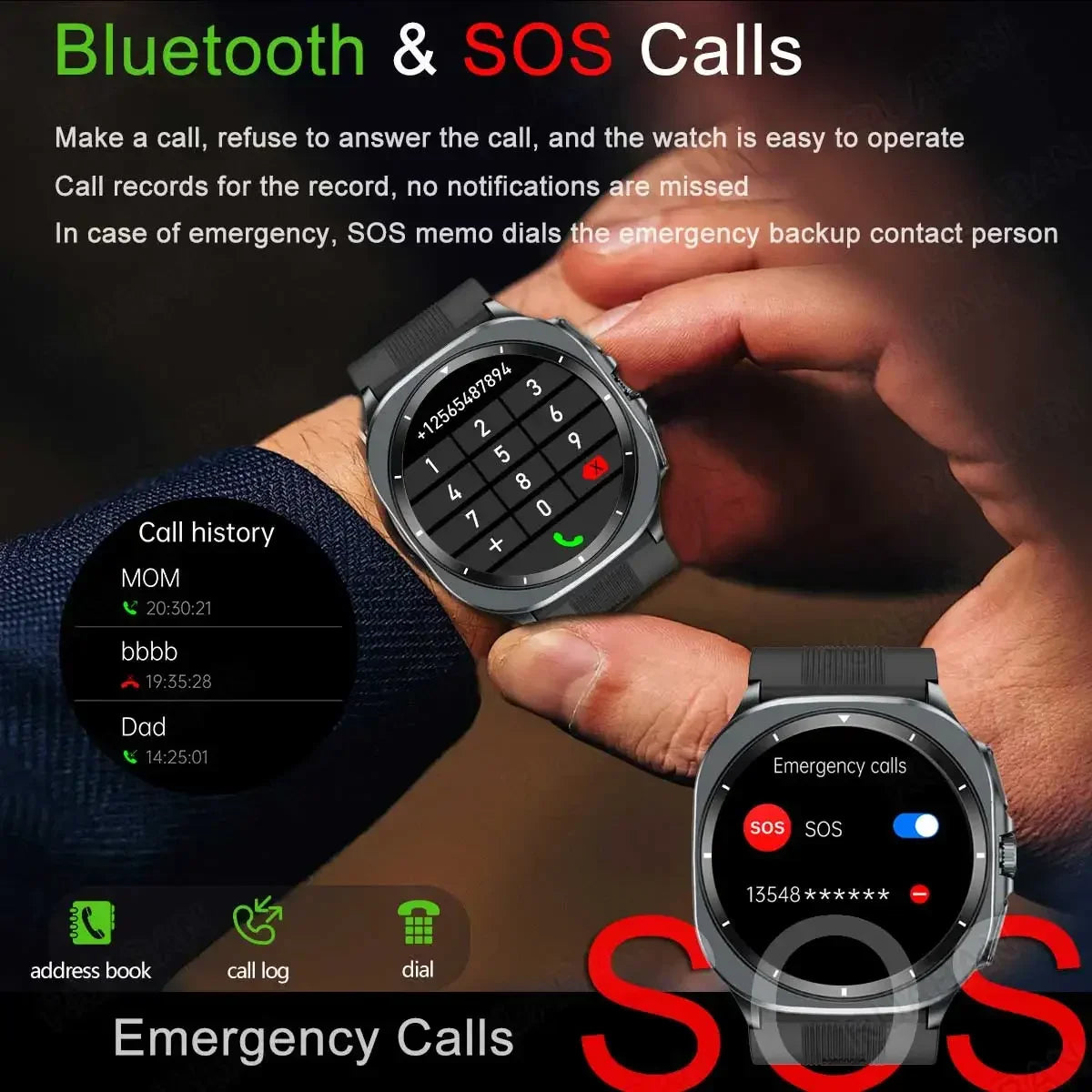 2025 New Airbag Smart Watch men True Blood Pressure air Pump Uric Acid Blood Lipids health watch Bluetooth call watch waterproof