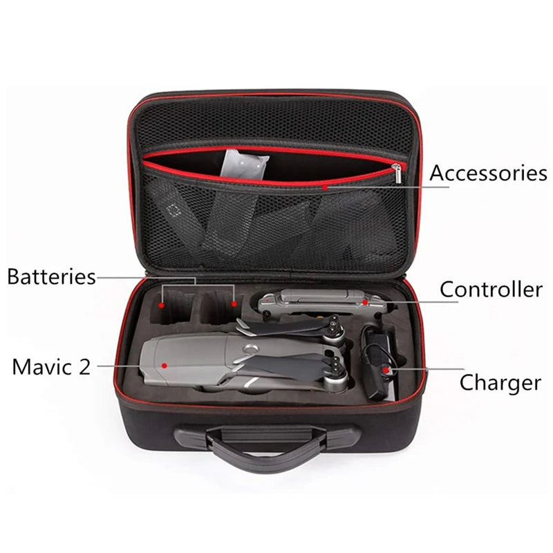 Outdoor Carrying Case Portable Storage Bag for DJI Mavic 2 Pro/Zoom Drone Batteries Controller Charger Accessories Mount Handbag