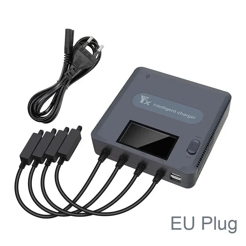 6-in-1 Digital Display Battery Charger for DJI Mavic Air 2/2S Drone Battery Charging Hub, Fast Smart Battery Charger with USB
