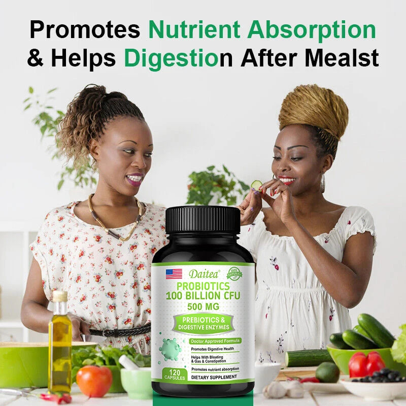 Probiotics 100 Billion CFU with Prebiotics & Digestive Enzymes, Gut Health, Digestion, Bloating Relief & Immune Support