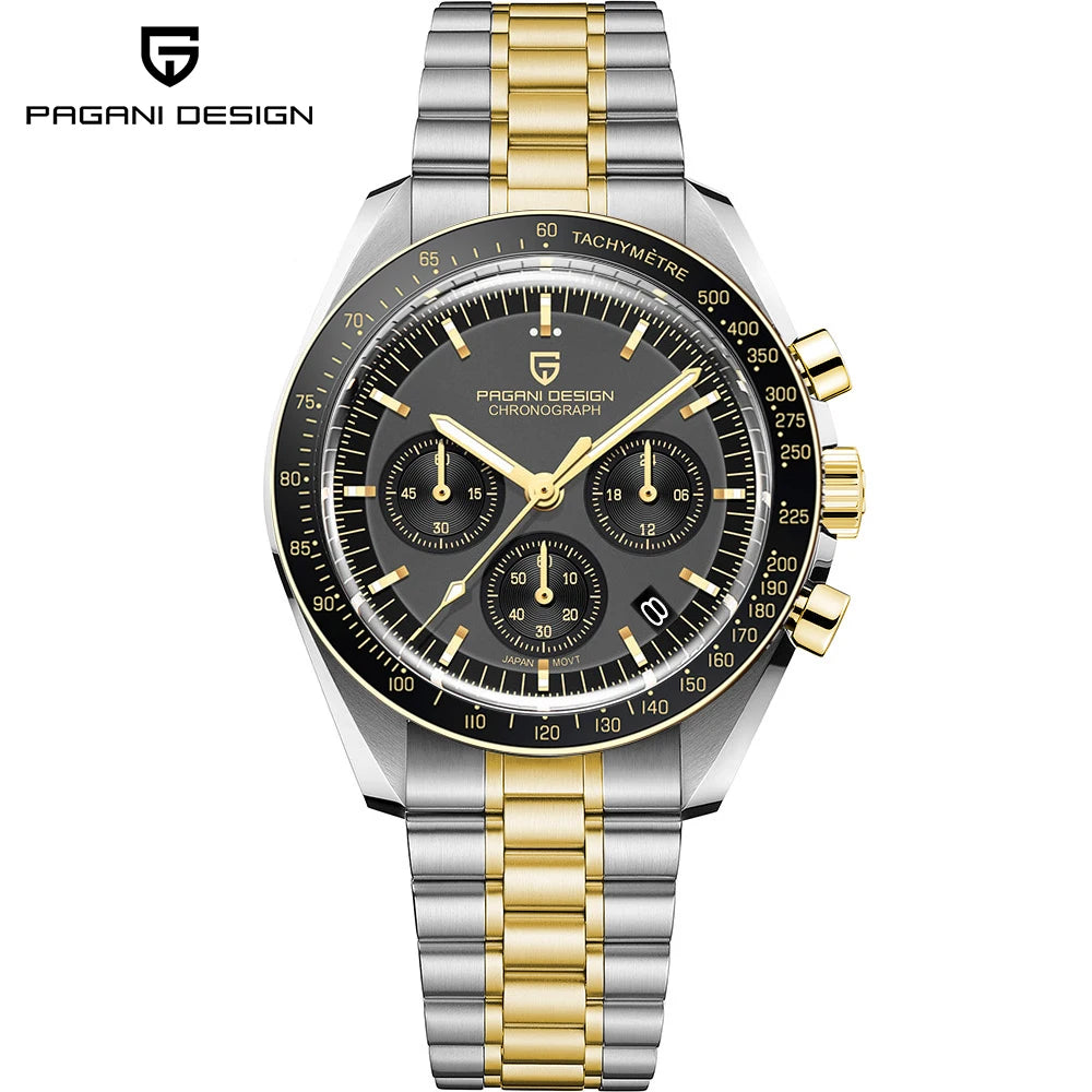 PAGANI DESIGN Luxury Quartz Chronograph Watch With Auto Date Sapphire