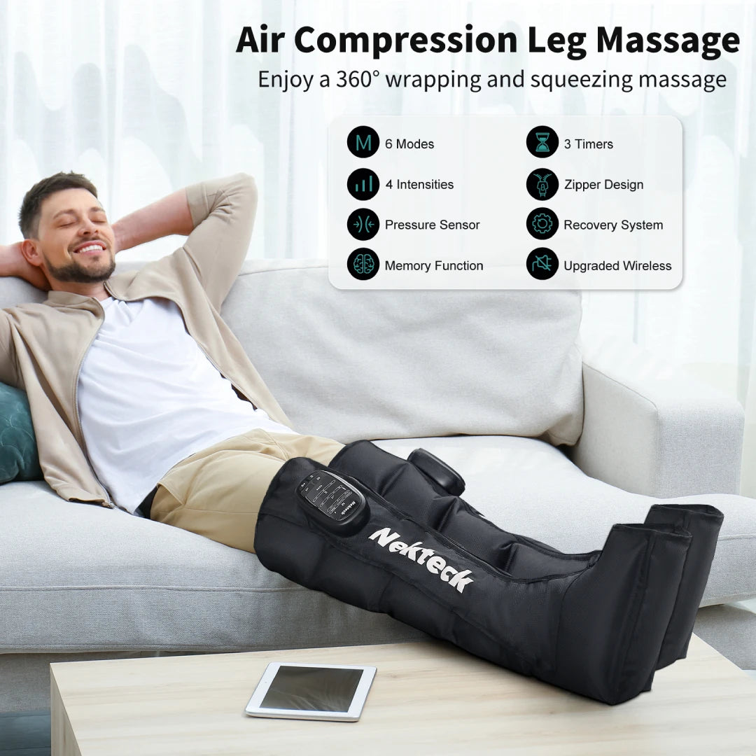 Nekteck Cordless Air Pressure Leg Massager Boots Calf Kneading