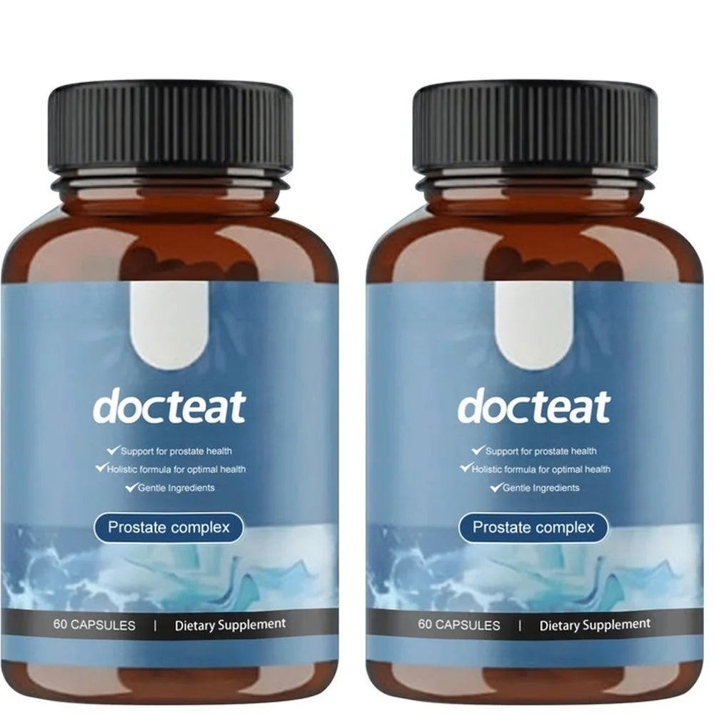 Docteat Prostate Complex Capsules Support Prostate Health and Urine Flow with Herbal Saw Palmetto and Pygeum, 60 Capsules