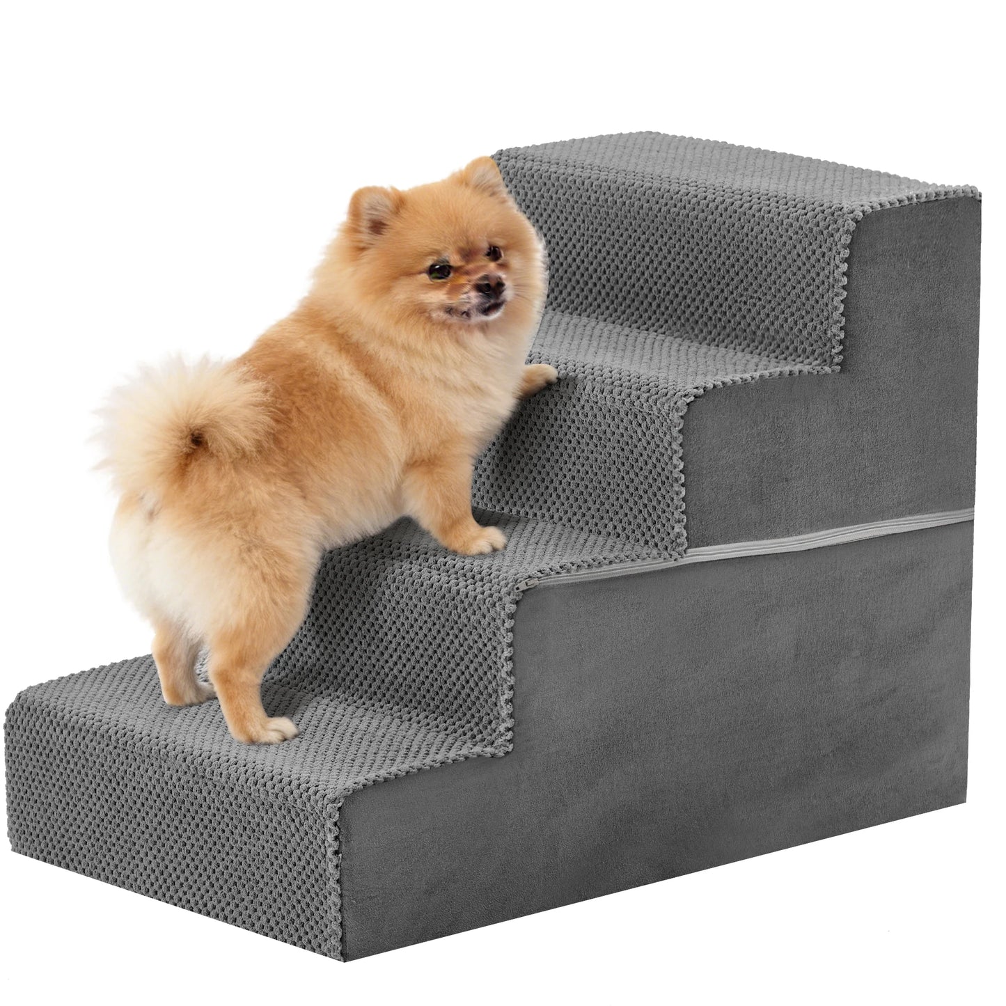 3 To 5 Step Right Angled Foam Dog Stairs Ramp For Small Dogs