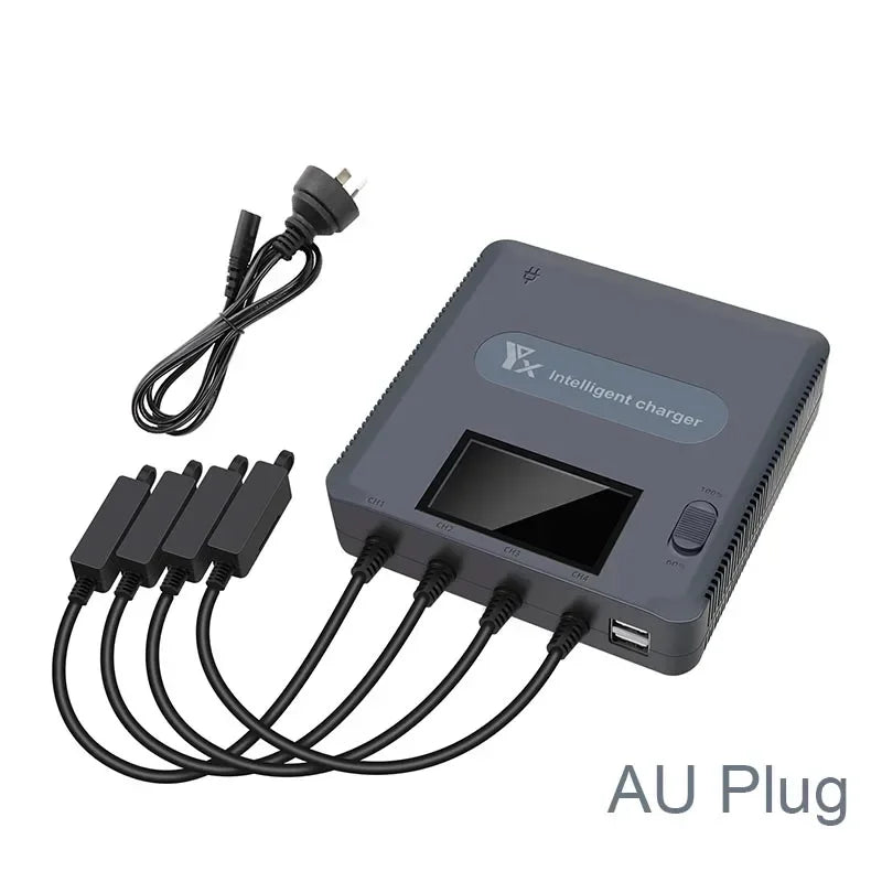 6-in-1 Digital Display Battery Charger for DJI Mavic Air 2/2S Drone Battery Charging Hub, Fast Smart Battery Charger with USB