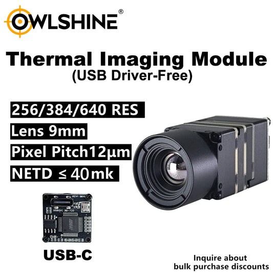 OWLSHINE UVC-compliant Plug-and-Play FPV Drone Thermal Imaging Module with USB-C Interface, Available in 256/384/640 Resolutions