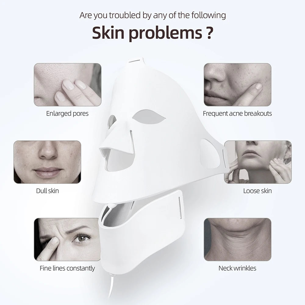 Foreverlily 7 Color Photon LED Face Mask 3D Silicone