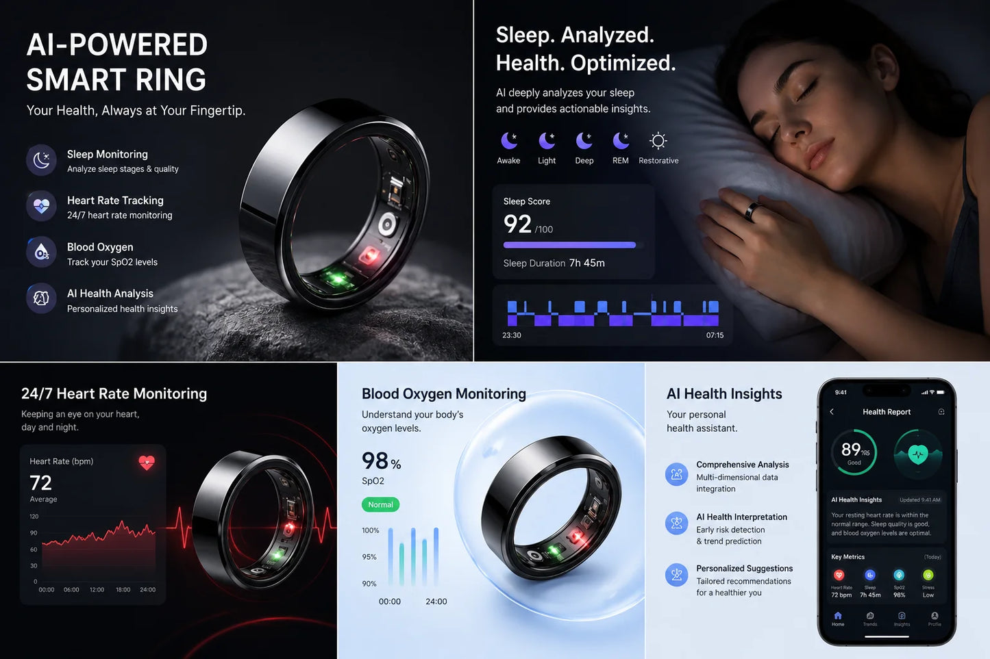 Choose your health life--AI-POWERED SMART RING
