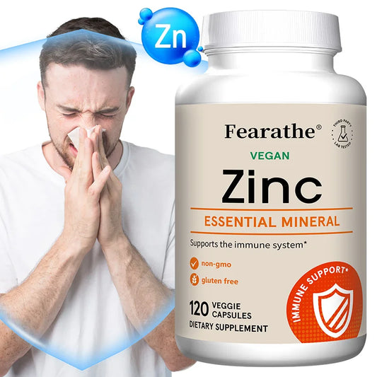 Zinc 15mg Capsules - High Absorption, Boosts Immune, Support Sleep, Energy, Skin Health, Antioxidant, Non-GMO, Gluten-Free