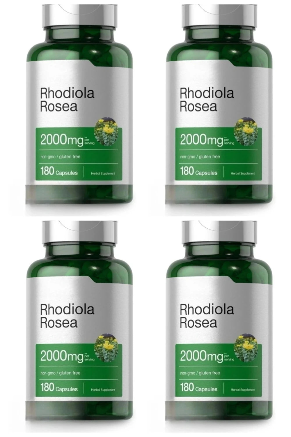 Rhodiola Rosea Capsules 180 Pieces Emotional Relief and Immune Health Support — 2000mg Rhodiola Rosea Root 5:1 Plant Extract