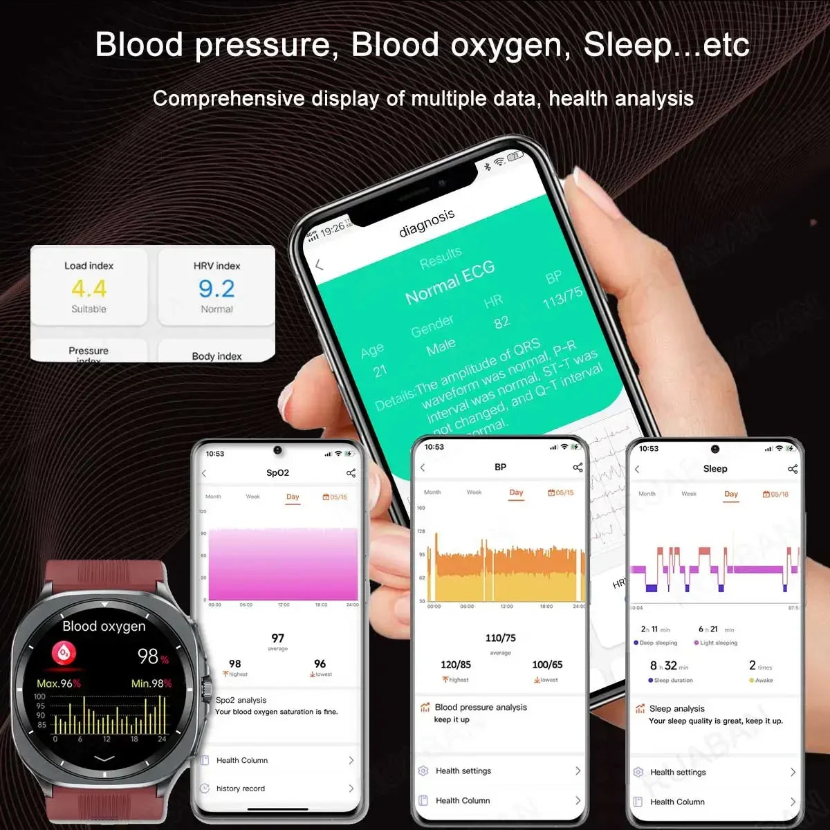 2025 New Airbag Smart Watch men True Blood Pressure air Pump Uric Acid Blood Lipids health watch Bluetooth call watch waterproof