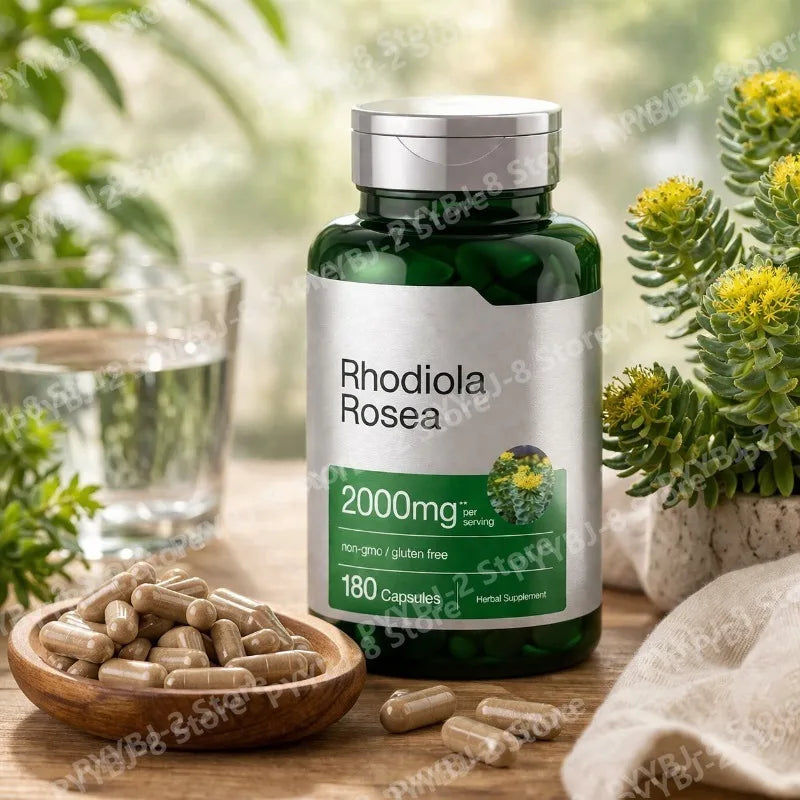 Rhodiola Rosea Capsules 180 Pieces Emotional Relief and Immune Health Support — 2000mg Rhodiola Rosea Root 5:1 Plant Extract
