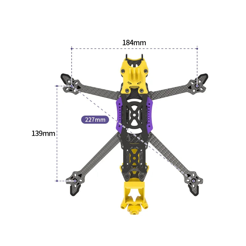 GYFPV 5 Inch DC/XH FPV Drone Frame, Freestyle Racing Quadcopter Support DJI O4 Pro Digital & Analog FPV System