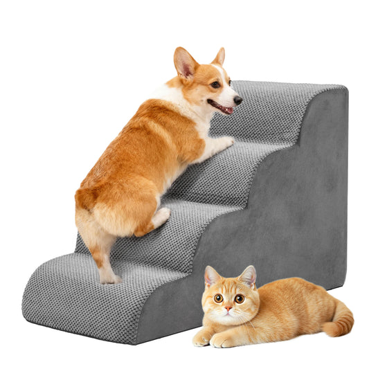 3 To 5 Step High Density Foam Dog Stairs Ramp Curved Non Slip Indoor
