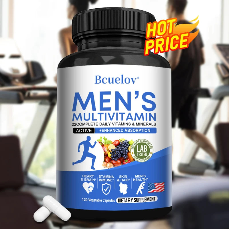 Men's Daily Multivitamin – 22 Vitamins & Minerals, Vegan Dietary Supplement for Energy Immunity Digestion Skin & Overall Health