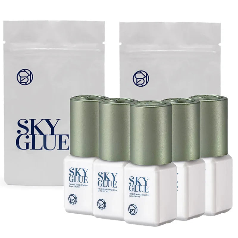10 Bottles SKY Glue False Eyelashes Extension Supplies Korea 5ml Black Red Blue Cap Beauty Health Makeup Tools Adhesive Supplies