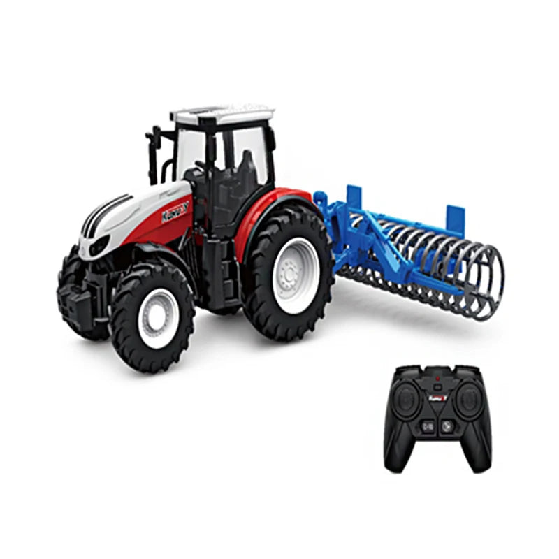 2.4G RC Farm Tractors Car 1/24 Radio Controlled Cars and Trucks with Light Simulated Engineering Truck Model Toys for Children