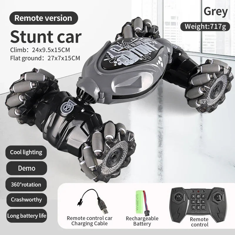 4WD 1:16 Stunt RC Car with LED Light GestureInfrared Induction Twist Climbing Radio Controlled Car Childrens Day Toy for Boy