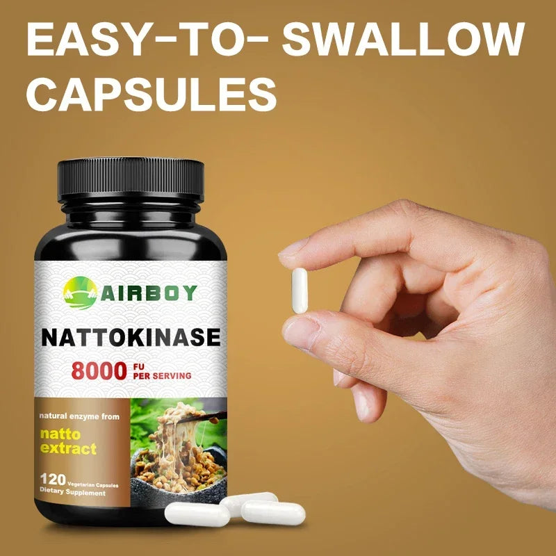 Nattokinase - Beauty and Skin Care, Promotes Blood Circulation, Maintains Blood Pressure Balance, Supports Heart Health