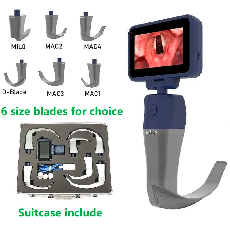 Core-Ray HD Touch Screen Anesthesia Video Laryngoscope With Six Blade Options