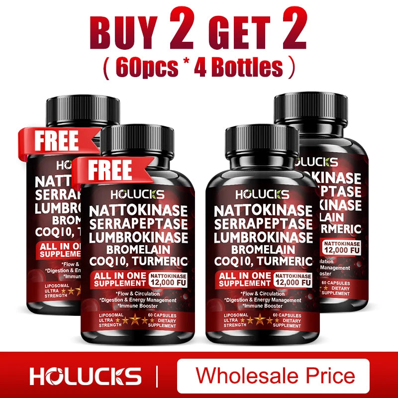 Nattokinase Supplement, with COQ10, for Cardiovascular & Circulatory, Support Heart Health, Vegan & Gluten Free