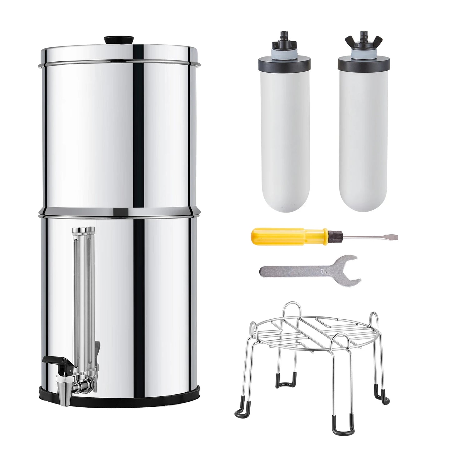 Gravity Fed Water Filter System 304 Stainless Steel Countertop