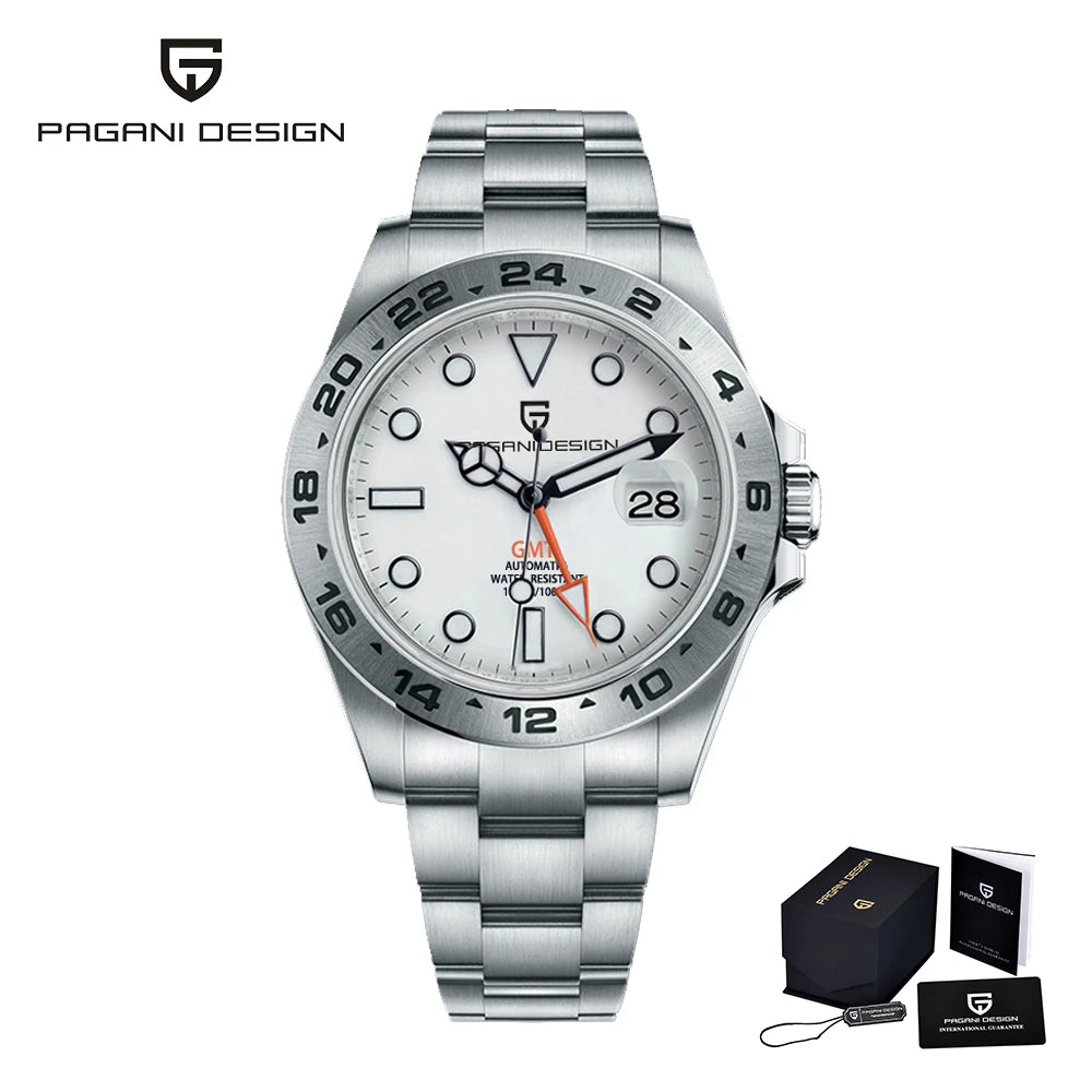 PAGANI DESIGN PD1682 GMT Automatic Mechanical Watch Stainless Steel 100M