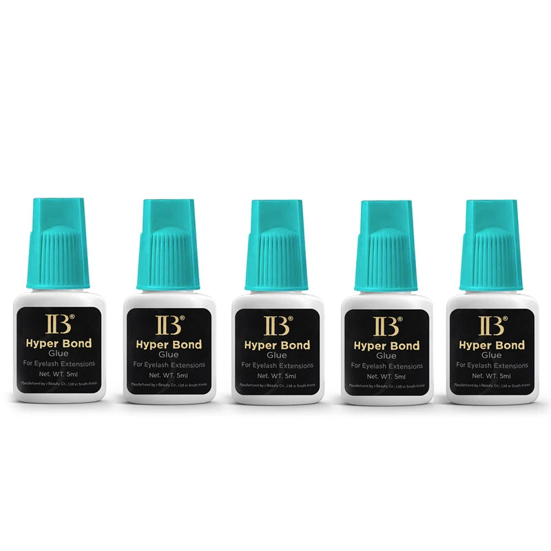 5 Bottles IBeauty Hyper Bond Cyan Cap 5ml Supplies for Eyelash Extensions Glue Makeup Tools Korea Beauty Health Shop 0.5S Drying