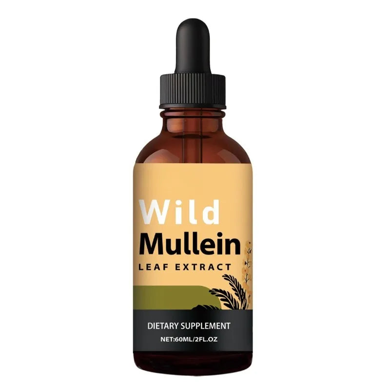 Mullein Drops Respiratory Lung Health Detox with Ginger & Lemon Extract for Smokers - Natural Lung Cleanse Mullein Leaf 60ml